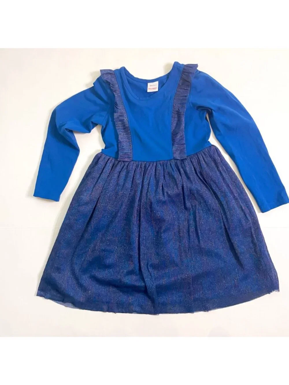 Hanna Andersson Baltic Blue Sparkle Tulle Dress, Size 6/7